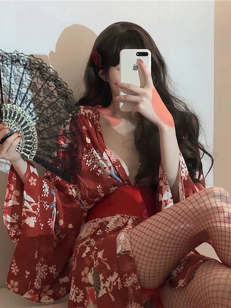 Robe Silk Women - Sex Japanese Kimono Sexy Sleepwear Cosplay