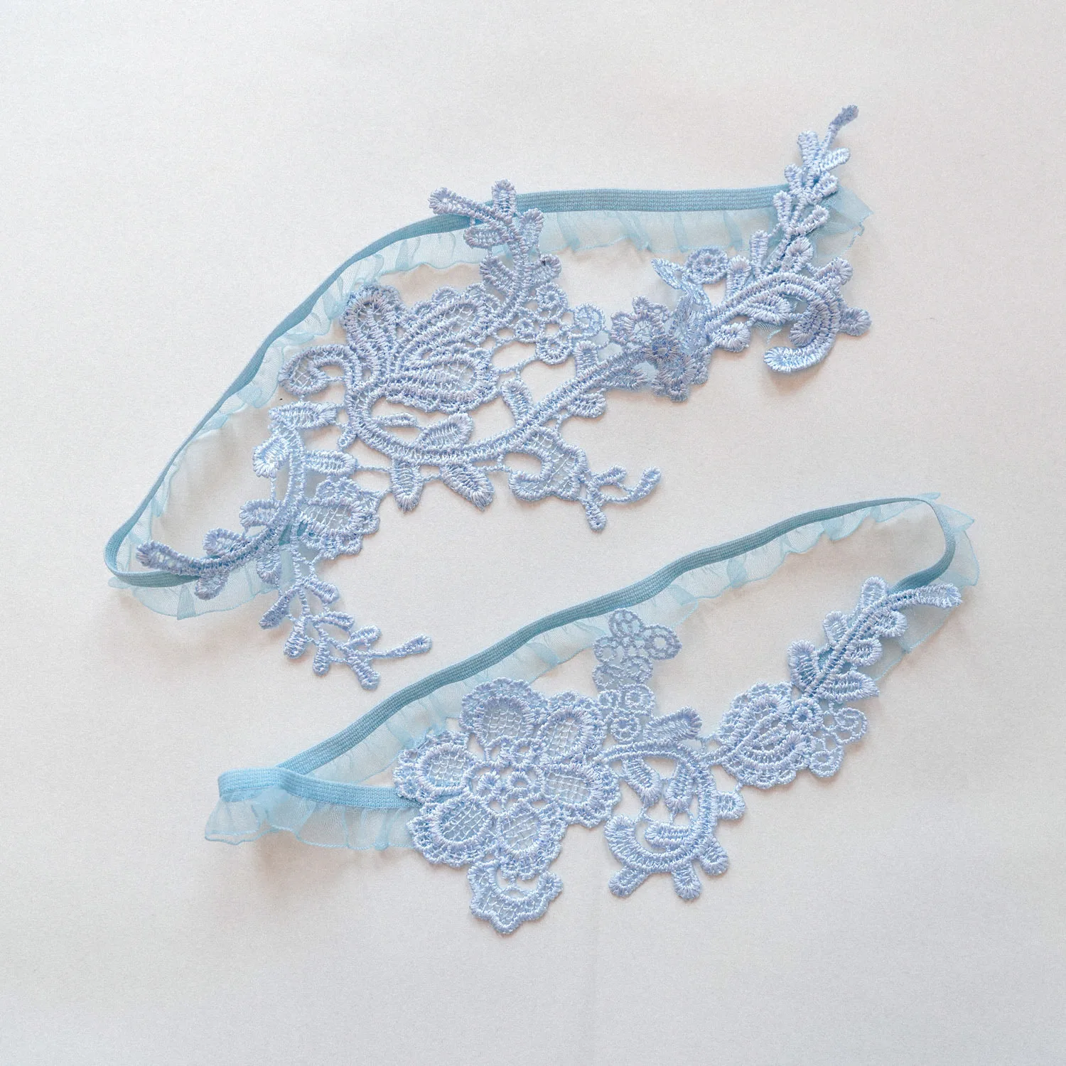 Sky Blue Wedding Garters Set L - đánh giá và giá Garter Belt Set
