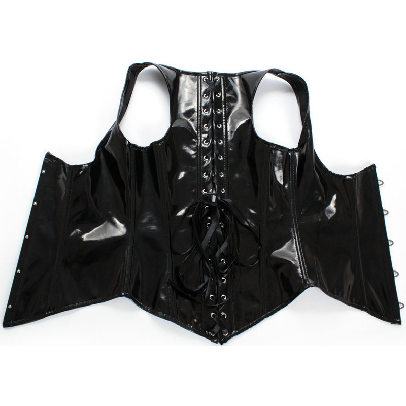 Black PU Leather Corset Gothic - đánh giá và giá Corset Waist Cinch