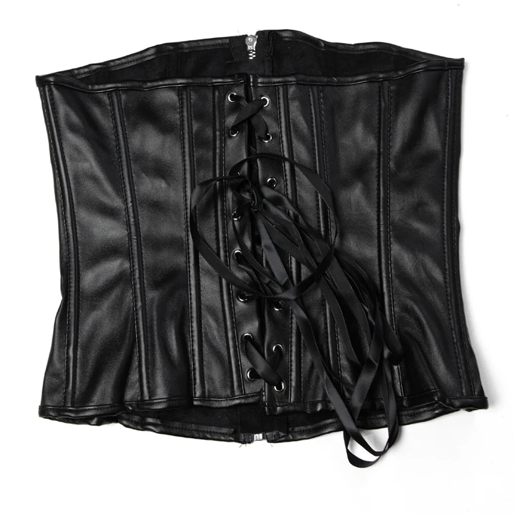 Black Short Zipper PU Faux Lea - đánh giá và giá Corset Waist Cinch